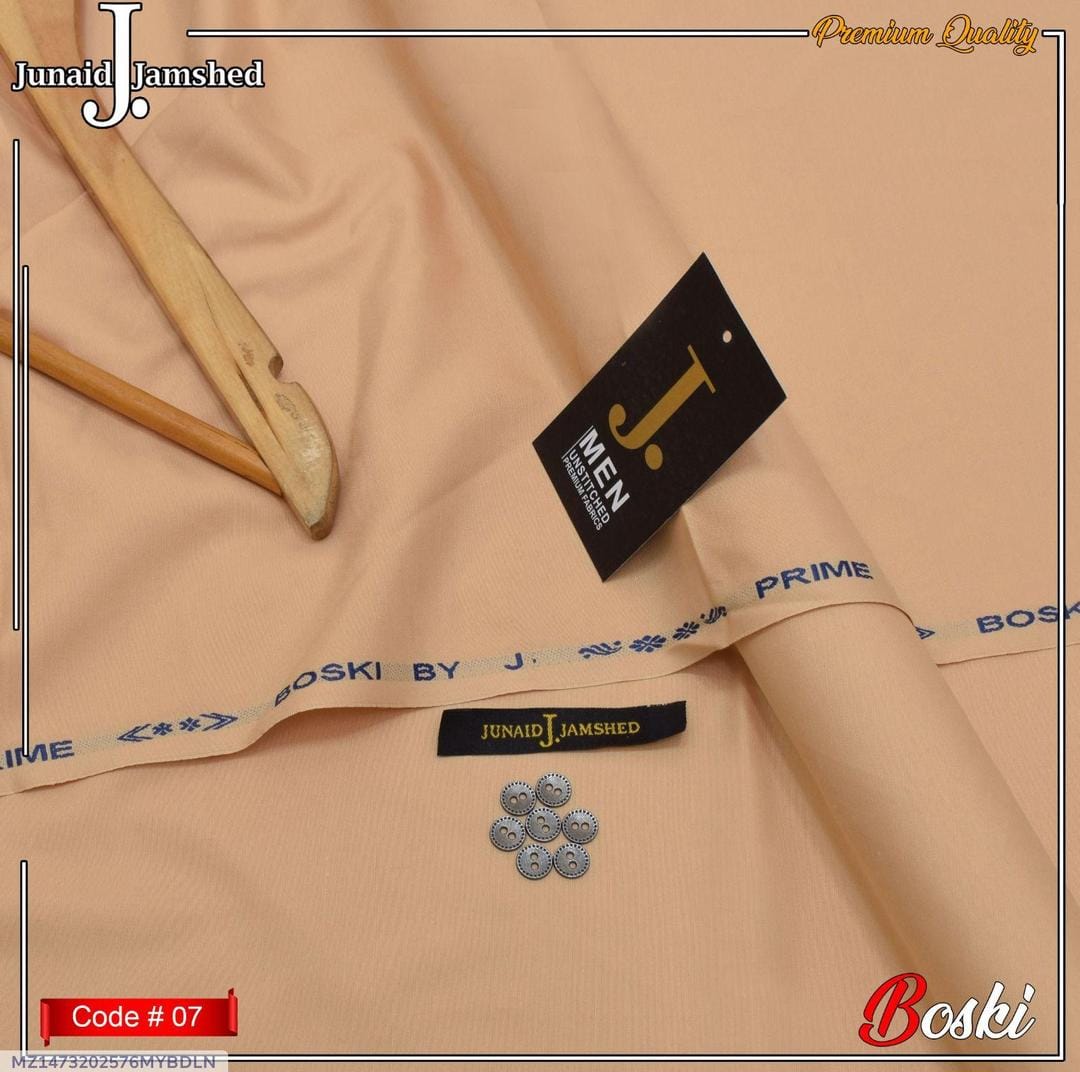 Unstitched Boski Plain Suit Peach for Men Summer Wear - Image 2