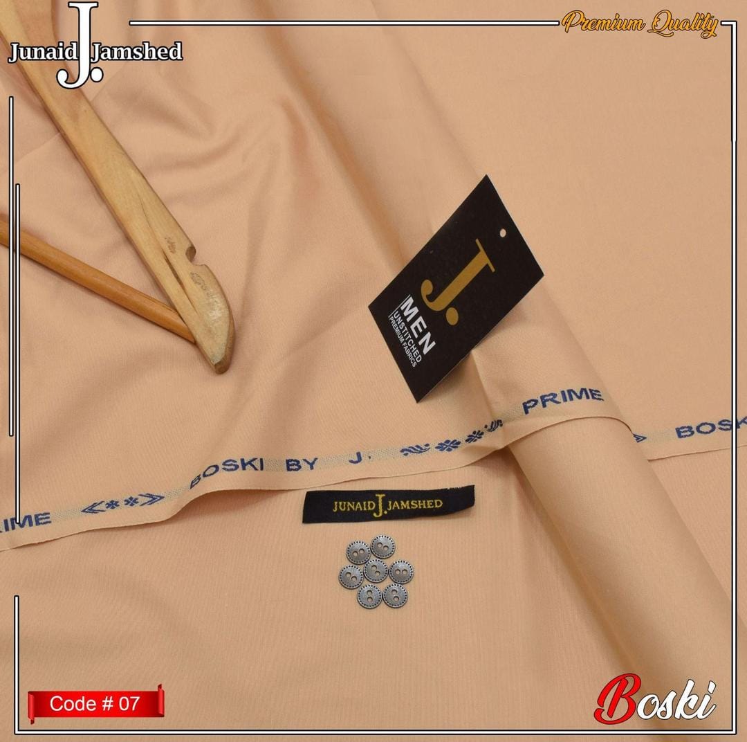 Unstitched Boski Plain Suit Peach for Men Summer Wear