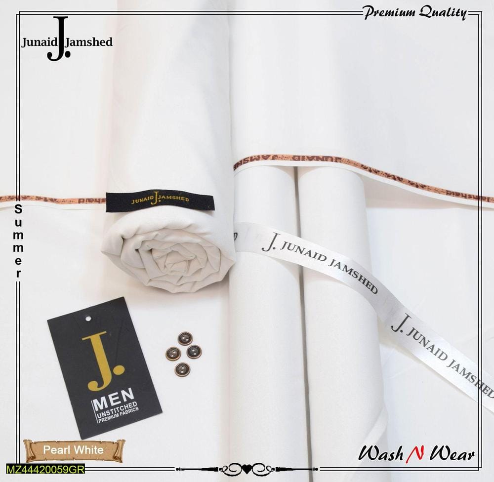 Unstitched Wash & Wear Suit Off-White Pearl Pakistan - Image 4
