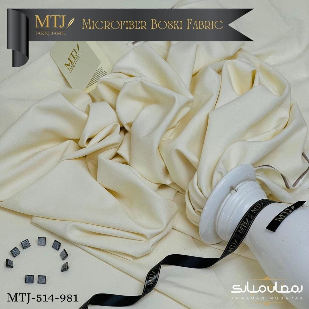 Men's Unstitched Boski Plain Suit Off-White All Season - Image 2