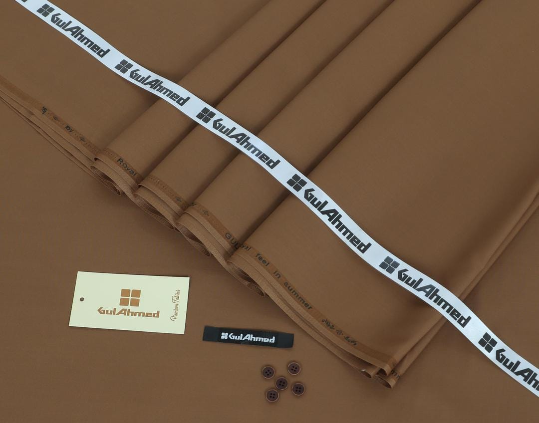 Royal Swiss Brown Suit Gul Ahmad Wash & Wear 4m - Image 3