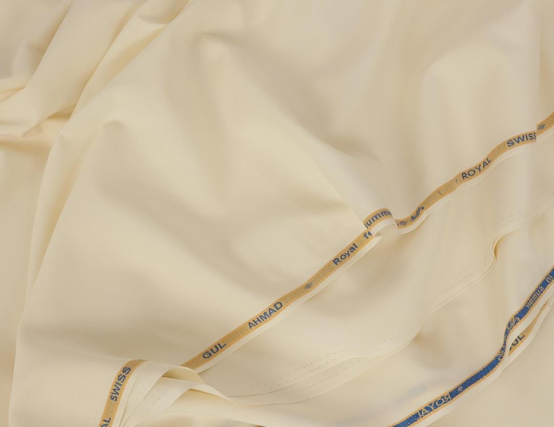 Royal Swiss Unstitched Suit Fabric Off-White Lightweight - Image 2