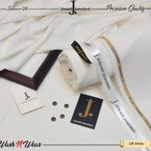 Men's Off White Wash N Wear Plain Suit with 8 Buttons