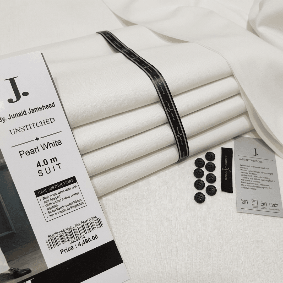 Men's Unstitched Pearl White Suit 4m All Season